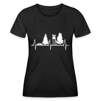 Jäger Jagdschein Herzschlag Fuchsjagd Fuchs - Frauen Funktions-T-Shirt - Schwarz - Vorne - AI Model Female 172 light (172cm)