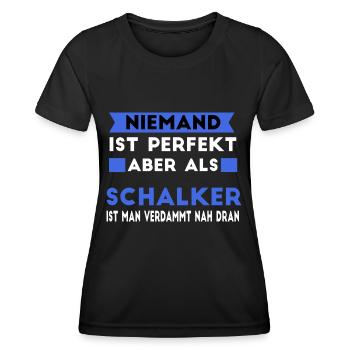 Schalker Schalke Gelsenkirchen Ruhrpott Fans - Frauen Funktions-T-Shirt - Schwarz - Vorne - AI Model Female 172 light (172cm)