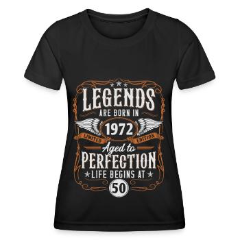 1972 Born Legends 50 Birthday - Women's Functional T-Shirt - black - Front - AI Model Female 172 light (172cm)