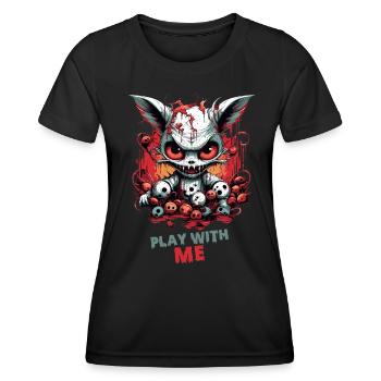 Halloween Cat Design - La Nuit des sorcières - T-shirt sport Femme - noir - Devant - AI Model Female 172 light (172cm)