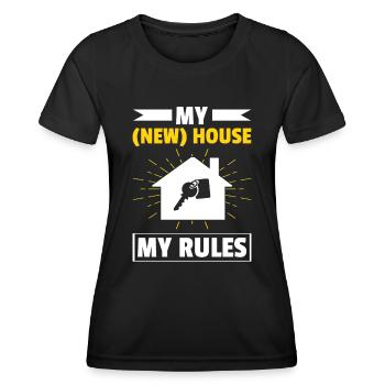 Nouveau propriétaire Propriétaire d’une maison Propriétaire d’une maison - T-shirt sport Femme - noir - Devant - AI Model Female 172 light (172cm)
