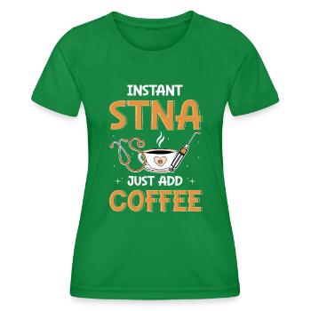 STNA Staatlich geprüfte Pflegeassistentin - Frauen Funktions-T-Shirt - Kelly Green - Vorne - AI Model Female 172 dark (172cm)