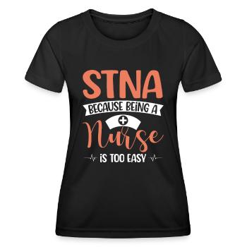 Infirmière auxiliaire certifiée STNA - T-shirt sport Femme - noir - Devant - AI Model Female 172 light (172cm)