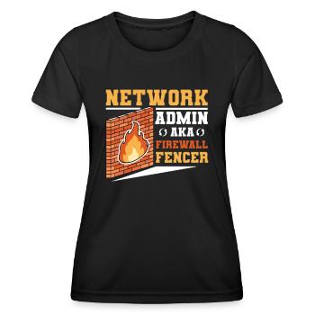 Administrateur réseau Administrateur système Réseau - T-shirt sport Femme - noir - Devant - AI Model Female 172 light (172cm)