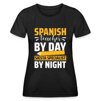 Spanischlehrerin Maestra Bilinguale Lehrerin - Frauen Funktions-T-Shirt - Schwarz - Vorne - AI Model Female 172 light (172cm)