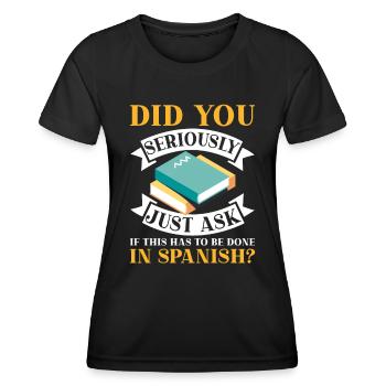 Spanischlehrerin Maestra Bilinguale Lehrerin - Frauen Funktions-T-Shirt - Schwarz - Vorne - AI Model Female 172 light (172cm)