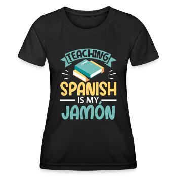 Spanischlehrerin Maestra Bilinguale Lehrerin - Frauen Funktions-T-Shirt - Schwarz - Vorne - AI Model Female 172 light (172cm)