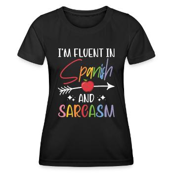 Spanischlehrerin Maestra Bilinguale Lehrerin - Frauen Funktions-T-Shirt - Schwarz - Vorne - AI Model Female 172 light (172cm)