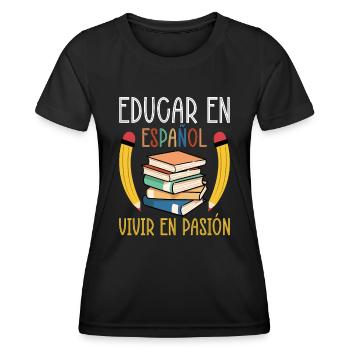 Spanischlehrerin Maestra Bilinguale Lehrerin - Frauen Funktions-T-Shirt - Schwarz - Vorne - AI Model Female 172 light (172cm)