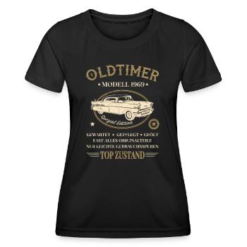 Oldtimer Baujahr 1969 - Frauen Funktions-T-Shirt - Schwarz - Vorne - AI Model Female 172 light (172cm)