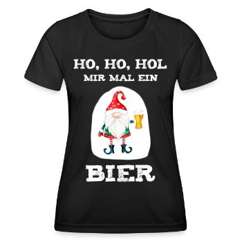 HO HO HOL mir mal ein Bier Weihnacht Noël - T-shirt sport Femme - noir - Devant - AI Model Female 172 light (172cm)