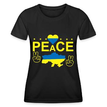 Amour Paix Libérez le drapeau de l’Ukraine - T-shirt sport Femme - noir - Devant - AI Model Female 172 light (172cm)