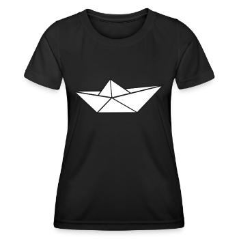 Un bateau bateau en papier un bateau en papier - T-shirt sport Femme - noir - Devant - AI Model Female 172 light (172cm)