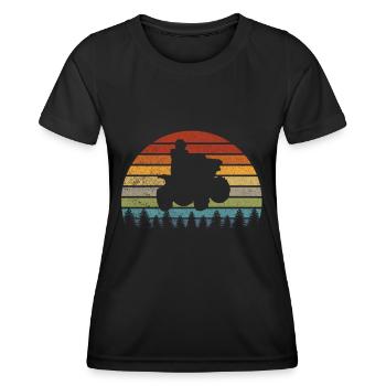 Rétro Quad Vntage Atv - T-shirt sport Femme - noir - Devant - AI Model Female 172 light (172cm)