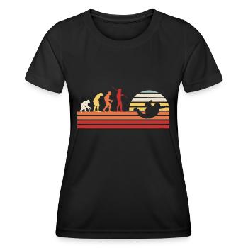 Retro Skydiving Skydivers - Women's Functional T-Shirt - black - Front - AI Model Female 172 light (172cm)