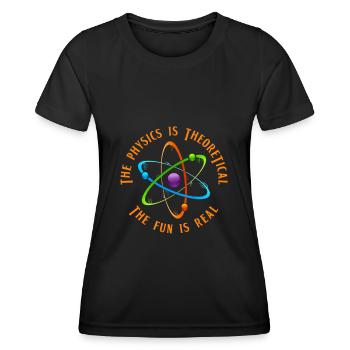 Physicien physicien - T-shirt sport Femme - noir - Devant - AI Model Female 172 light (172cm)