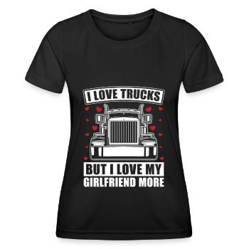 Truck Driver Truck Driver Truck Driver Trucker - Women's Functional T-Shirt - black - Front - AI Model Female 172 light (172cm)