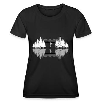 Badminton Federball - Frauen Funktions-T-Shirt - Schwarz - Vorne - AI Model Female 172 light (172cm)
