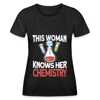 Chimiste Chimiste Technicien de laboratoire chimique Technicien chimique Technicien chimique - T-shirt sport Femme - noir - Devant - AI Model Female 172 light (172cm)