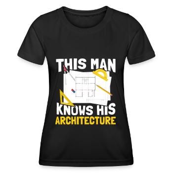 Architecte - T-shirt sport Femme - noir - Devant - AI Model Female 172 light (172cm)