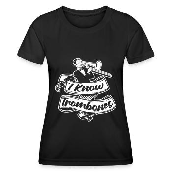 Trombone - T-shirt sport Femme - noir - Devant - AI Model Female 172 light (172cm)