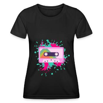 Cassette rétro Cassette Vintage Music Cassette - T-shirt sport Femme - noir - Devant - AI Model Female 172 light (172cm)