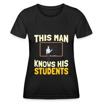 École d’enseignants Pédagogue enseignant - T-shirt sport Femme - noir - Devant - AI Model Female 172 light (172cm)