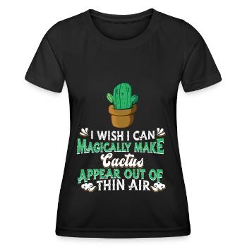 Cactus arbuste Cactus piquant jardinier de jardin - T-shirt sport Femme - noir - Devant - AI Model Female 172 light (172cm)