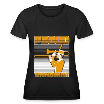 Trombone - T-shirt sport Femme - noir - Devant - AI Model Female 172 light (172cm)
