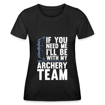 Tir à l’arc Flèche Tir à l’arc Tir à l’arc - T-shirt sport Femme - noir - Devant - AI Model Female 172 light (172cm)