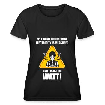 Elektriker Elektrotechniker Elektroniker - Frauen Funktions-T-Shirt - Schwarz - Vorne - AI Model Female 172 light (172cm)