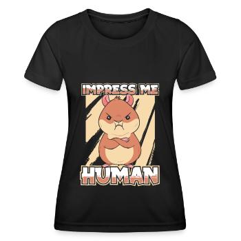 Hamster - Frauen Funktions-T-Shirt - Schwarz - Vorne - AI Model Female 172 light (172cm)