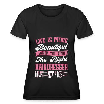 Hairdresser Hairdresser Hair Hairstyle Hair Stylist - Women's Functional T-Shirt - black - Front - AI Model Female 172 light (172cm)