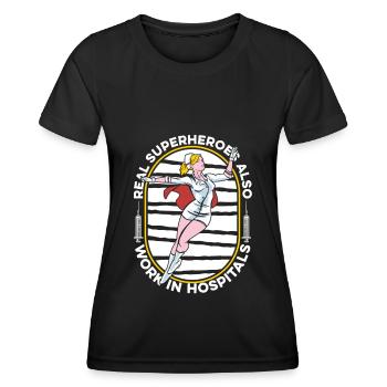 Infirmier - T-shirt sport Femme - noir - Devant - AI Model Female 172 light (172cm)