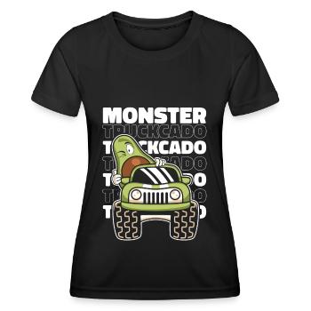 Monstertruck - Frauen Funktions-T-Shirt - Schwarz - Vorne - AI Model Female 172 light (172cm)