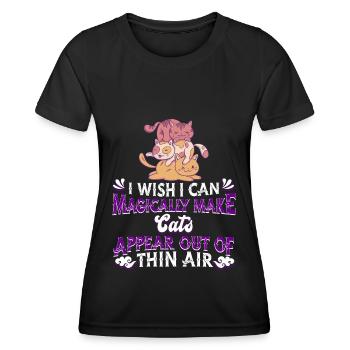 Katze Mietzekatze Hauskatze - Frauen Funktions-T-Shirt - Schwarz - Vorne - AI Model Female 172 light (172cm)