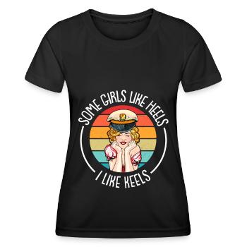 Seglen Segelboot Segler - Frauen Funktions-T-Shirt - Schwarz - Vorne - AI Model Female 172 light (172cm)