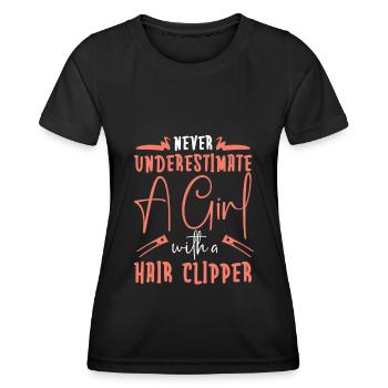 Coiffeur Coiffeur Coiffure Coiffure Coiffure Coiffure - T-shirt sport Femme - noir - Devant - AI Model Female 172 light (172cm)