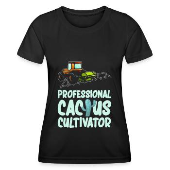 Cactus arbuste Cactus piquant jardinier de jardin - T-shirt sport Femme - noir - Devant - AI Model Female 172 light (172cm)
