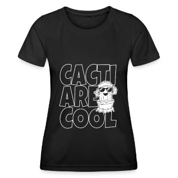 Cactus arbuste Cactus piquant jardinier de jardin - T-shirt sport Femme - noir - Devant - AI Model Female 172 light (172cm)