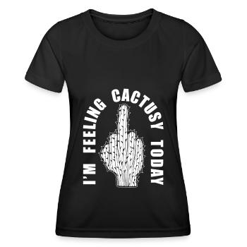 Cactus arbuste Cactus piquant jardinier de jardin - T-shirt sport Femme - noir - Devant - AI Model Female 172 light (172cm)