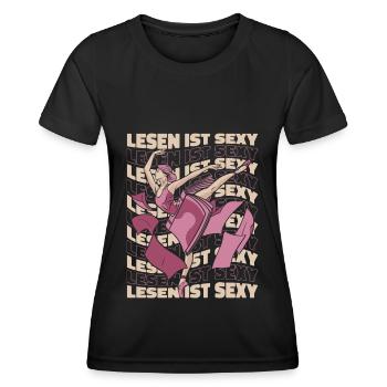 Bookworm Bookworm Book Reading - Women's Functional T-Shirt - black - Front - AI Model Female 172 light (172cm)