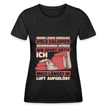 Bookworm Bookworm Book Reading - Women's Functional T-Shirt - black - Front - AI Model Female 172 light (172cm)