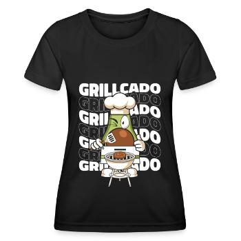Grill grill maître BBQ - T-shirt sport Femme - noir - Devant - AI Model Female 172 light (172cm)