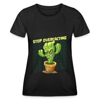 Cactus arbuste Cactus piquant jardinier de jardin - T-shirt sport Femme - noir - Devant - AI Model Female 172 light (172cm)