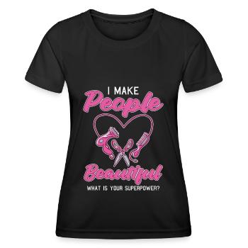 Hairdresser Hairdresser Hair Hairstyle Hair Stylist - Women's Functional T-Shirt - black - Front - AI Model Female 172 light (172cm)