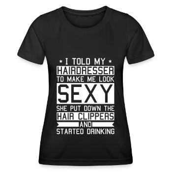 Hairdresser Hairdresser Hair Hairstyle Hair Stylist - Women's Functional T-Shirt - black - Front - AI Model Female 172 light (172cm)