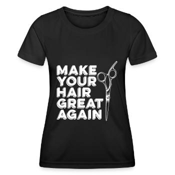 Coiffeur Coiffeur Coiffure Coiffure Coiffure Coiffure - T-shirt sport Femme - noir - Devant - AI Model Female 172 light (172cm)