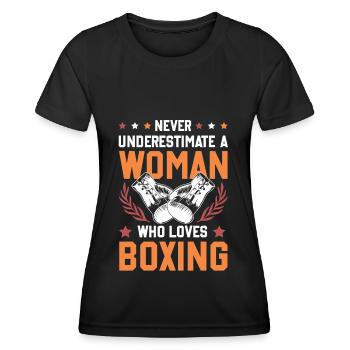 Boxe Femmes - T-shirt sport Femme - noir - Devant - AI Model Female 172 light (172cm)