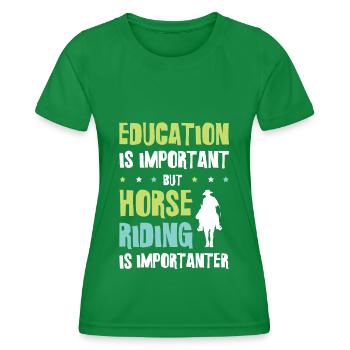 Pferde Bildung spruch - Frauen Funktions-T-Shirt - Kelly Green - Vorne - AI Model Female 172 dark (172cm)